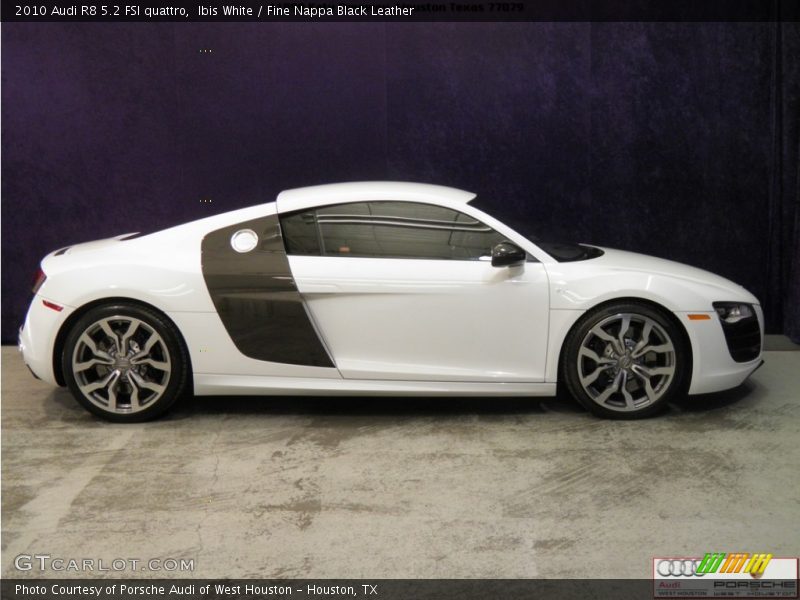 Ibis White / Fine Nappa Black Leather 2010 Audi R8 5.2 FSI quattro