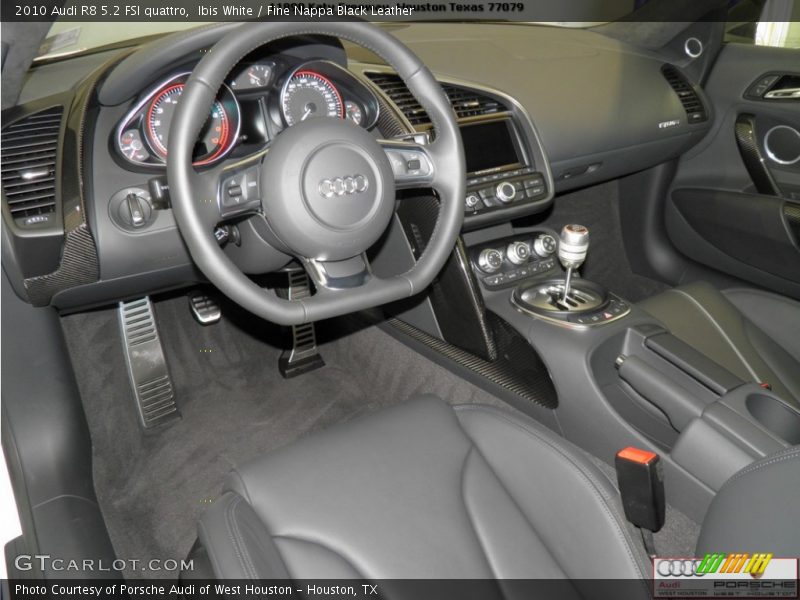 Ibis White / Fine Nappa Black Leather 2010 Audi R8 5.2 FSI quattro