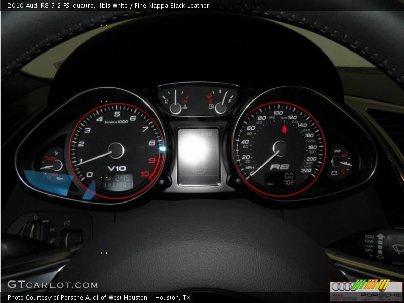 Ibis White / Fine Nappa Black Leather 2010 Audi R8 5.2 FSI quattro