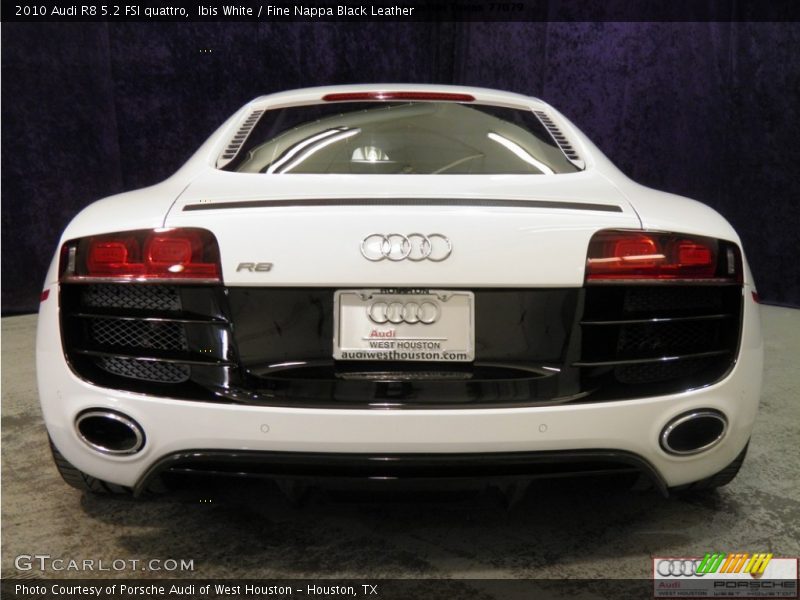 Ibis White / Fine Nappa Black Leather 2010 Audi R8 5.2 FSI quattro