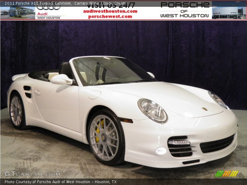 Carrara White / Black/Cream 2011 Porsche 911 Turbo S Cabriolet
