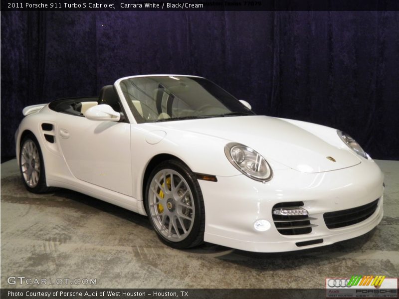 Carrara White / Black/Cream 2011 Porsche 911 Turbo S Cabriolet