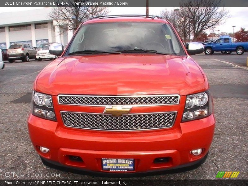 Inferno Orange Metallic / Ebony 2011 Chevrolet Avalanche LTZ 4x4