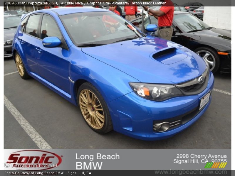 WR Blue Mica / Graphite Gray Alcantara/Carbon Black Leather 2009 Subaru Impreza WRX STi
