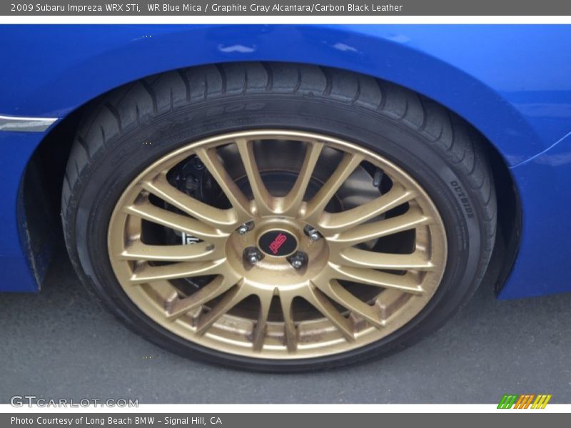 WR Blue Mica / Graphite Gray Alcantara/Carbon Black Leather 2009 Subaru Impreza WRX STi