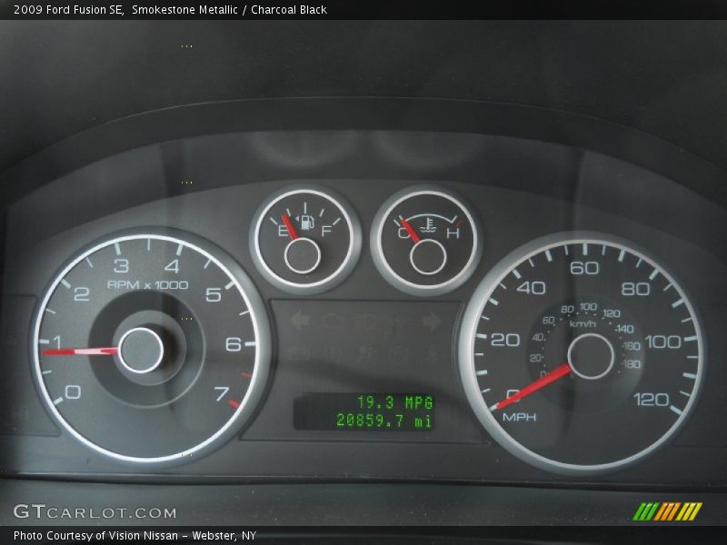 Smokestone Metallic / Charcoal Black 2009 Ford Fusion SE