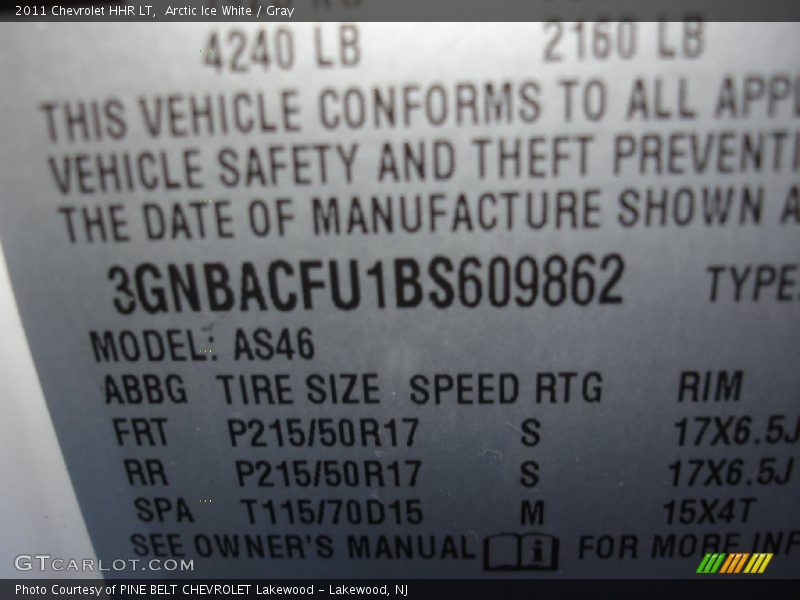 Arctic Ice White / Gray 2011 Chevrolet HHR LT