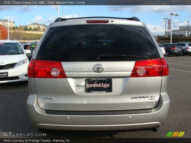 Silver Shadow Pearl / Stone 2010 Toyota Sienna XLE AWD