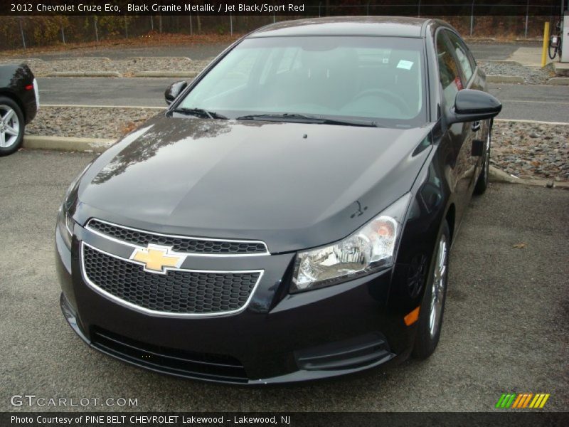 Black Granite Metallic / Jet Black/Sport Red 2012 Chevrolet Cruze Eco