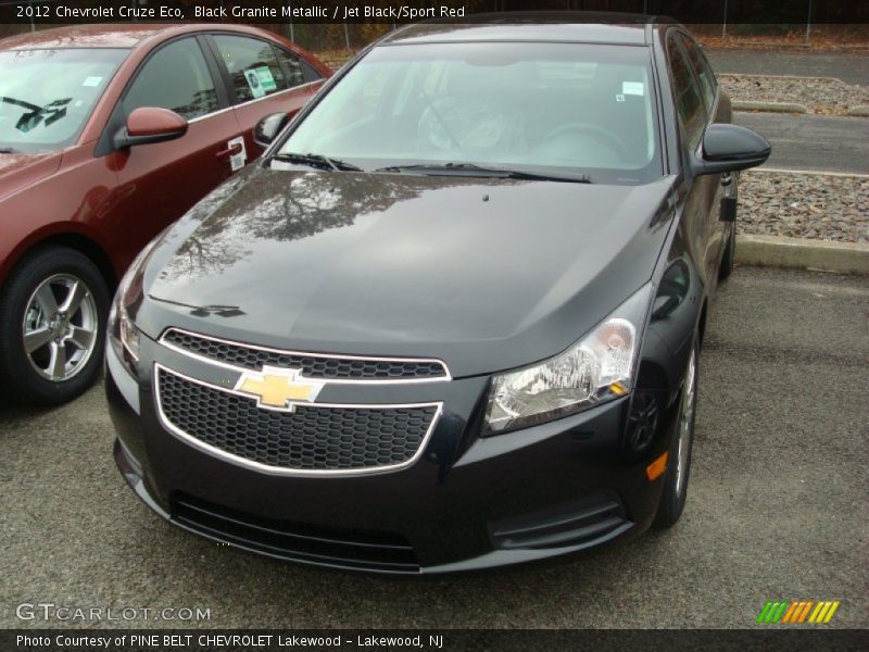 Black Granite Metallic / Jet Black/Sport Red 2012 Chevrolet Cruze Eco