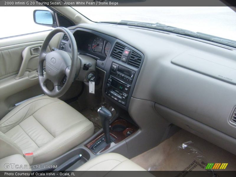 Aspen White Pearl / Stone Beige 2000 Infiniti G 20 Touring Sedan
