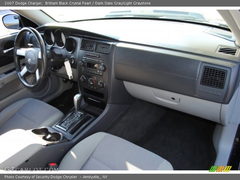 Brilliant Black Crystal Pearl / Dark Slate Gray/Light Graystone 2007 Dodge Charger