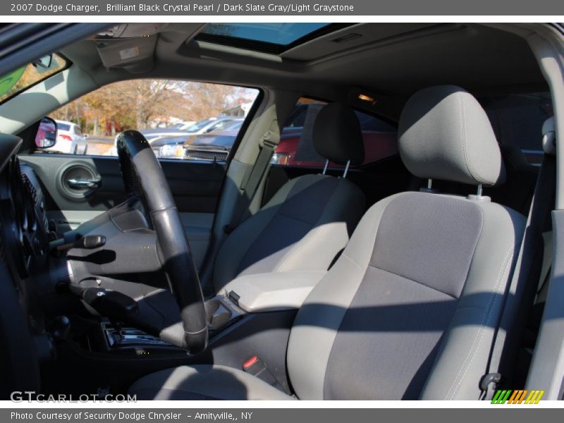 Brilliant Black Crystal Pearl / Dark Slate Gray/Light Graystone 2007 Dodge Charger