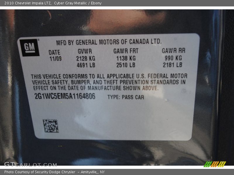 Cyber Gray Metallic / Ebony 2010 Chevrolet Impala LTZ