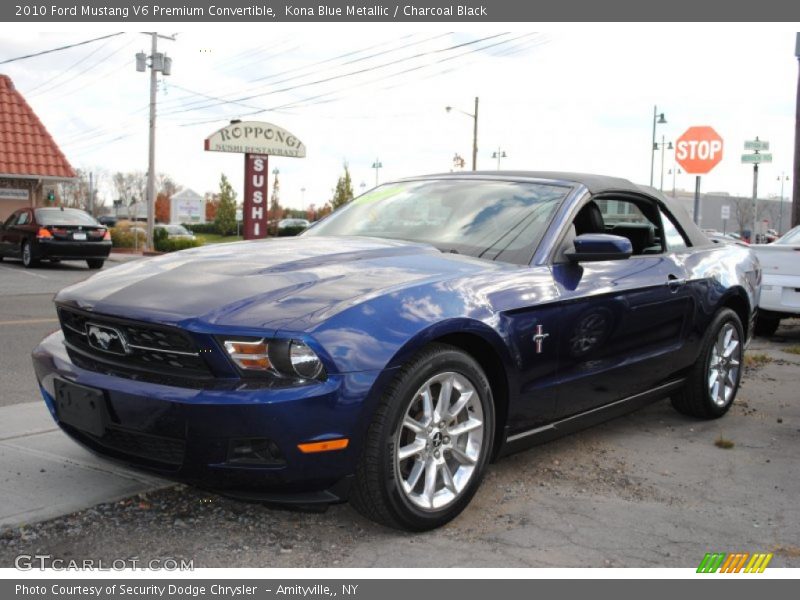Kona Blue Metallic / Charcoal Black 2010 Ford Mustang V6 Premium Convertible