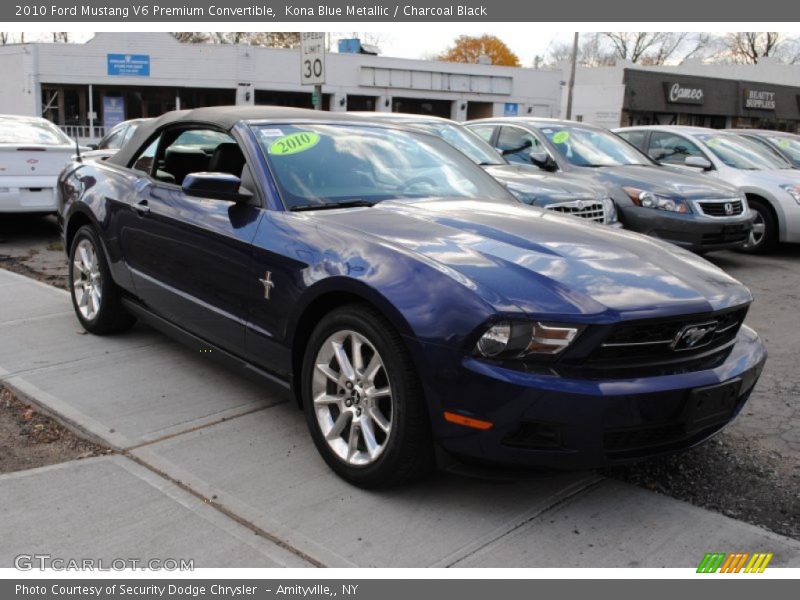 Kona Blue Metallic / Charcoal Black 2010 Ford Mustang V6 Premium Convertible