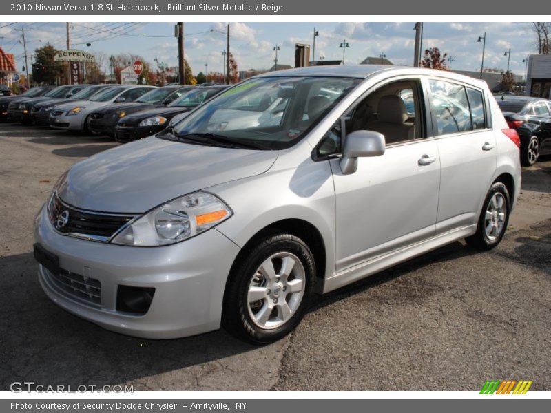 Brilliant Silver Metallic / Beige 2010 Nissan Versa 1.8 SL Hatchback