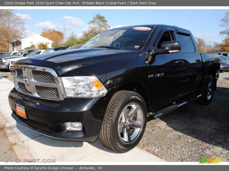 Brilliant Black Crystal Pearl / Dark Slate Gray 2009 Dodge Ram 1500 Sport Crew Cab 4x4