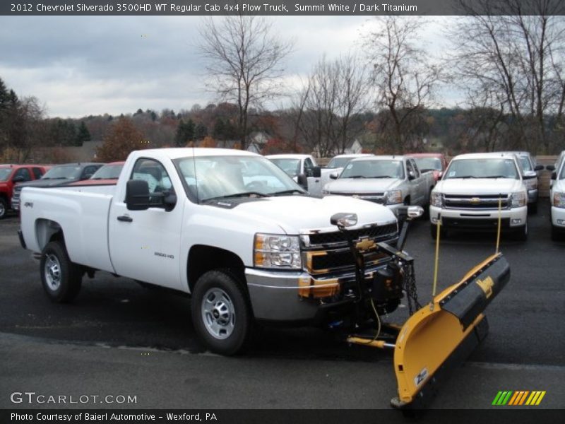 Front 3/4 View of 2012 Silverado 3500HD WT Regular Cab 4x4 Plow Truck