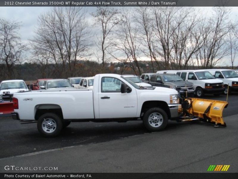 Summit White / Dark Titanium 2012 Chevrolet Silverado 3500HD WT Regular Cab 4x4 Plow Truck