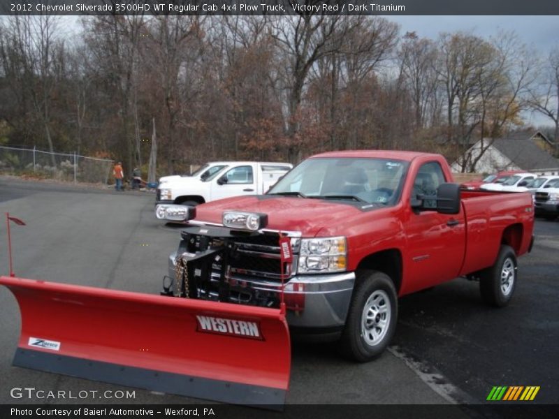 Victory Red / Dark Titanium 2012 Chevrolet Silverado 3500HD WT Regular Cab 4x4 Plow Truck