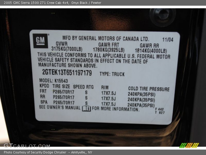 Onyx Black / Pewter 2005 GMC Sierra 1500 Z71 Crew Cab 4x4