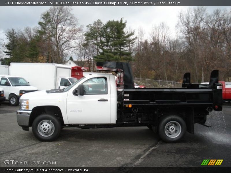 Summit White / Dark Titanium 2011 Chevrolet Silverado 3500HD Regular Cab 4x4 Chassis Dump Truck