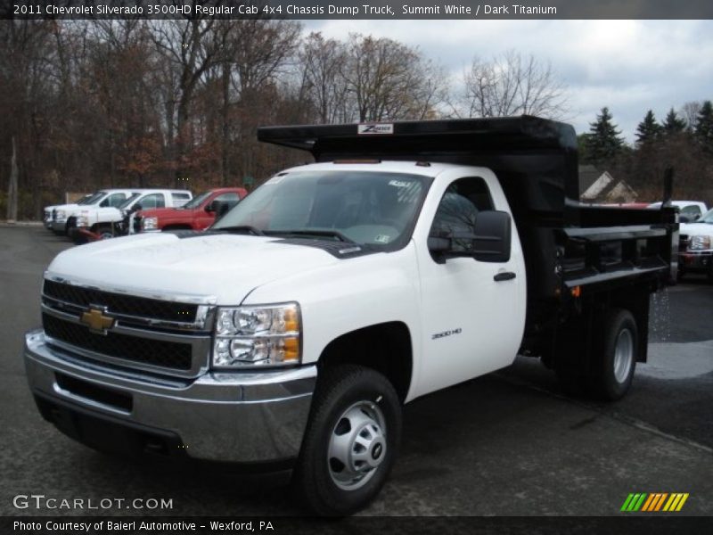 Summit White / Dark Titanium 2011 Chevrolet Silverado 3500HD Regular Cab 4x4 Chassis Dump Truck