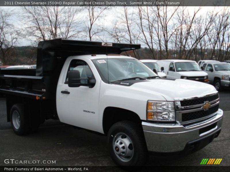 Summit White / Dark Titanium 2011 Chevrolet Silverado 3500HD Regular Cab 4x4 Chassis Dump Truck