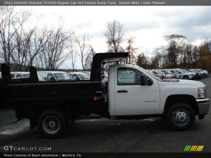 Summit White / Dark Titanium 2011 Chevrolet Silverado 3500HD Regular Cab 4x4 Chassis Dump Truck