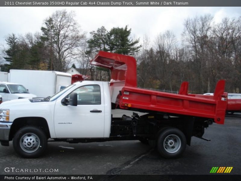 Summit White / Dark Titanium 2011 Chevrolet Silverado 3500HD Regular Cab 4x4 Chassis Dump Truck