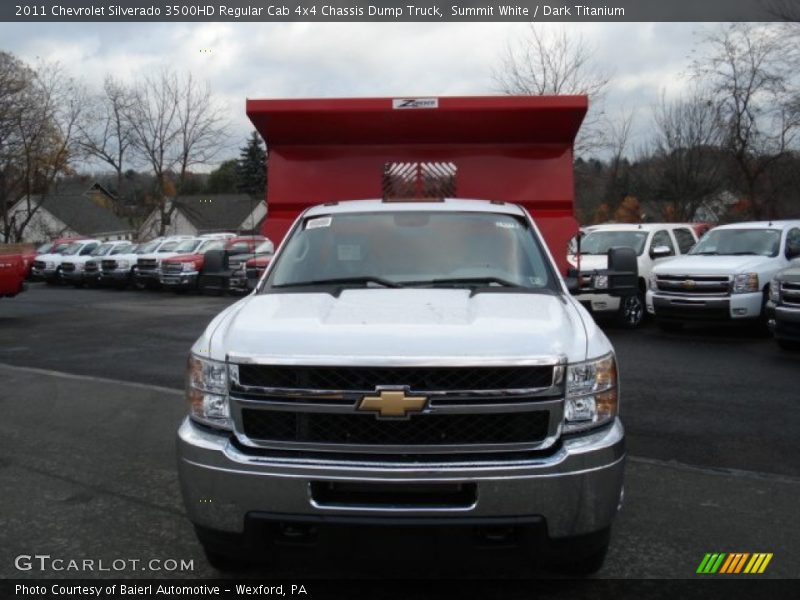 Summit White / Dark Titanium 2011 Chevrolet Silverado 3500HD Regular Cab 4x4 Chassis Dump Truck