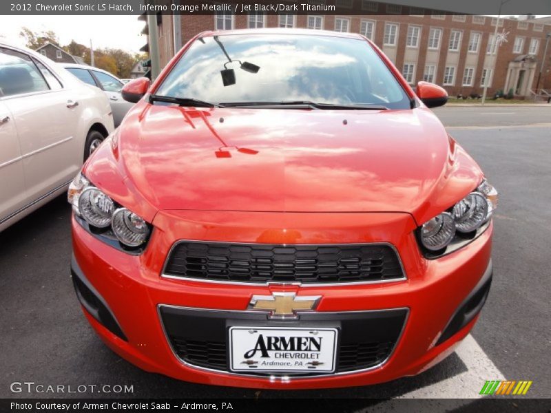 Inferno Orange Metallic / Jet Black/Dark Titanium 2012 Chevrolet Sonic LS Hatch