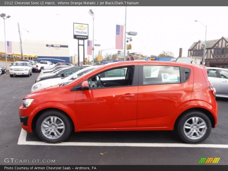 Inferno Orange Metallic / Jet Black/Dark Titanium 2012 Chevrolet Sonic LS Hatch