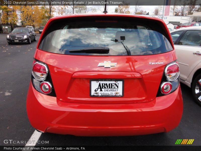 Inferno Orange Metallic / Jet Black/Dark Titanium 2012 Chevrolet Sonic LS Hatch