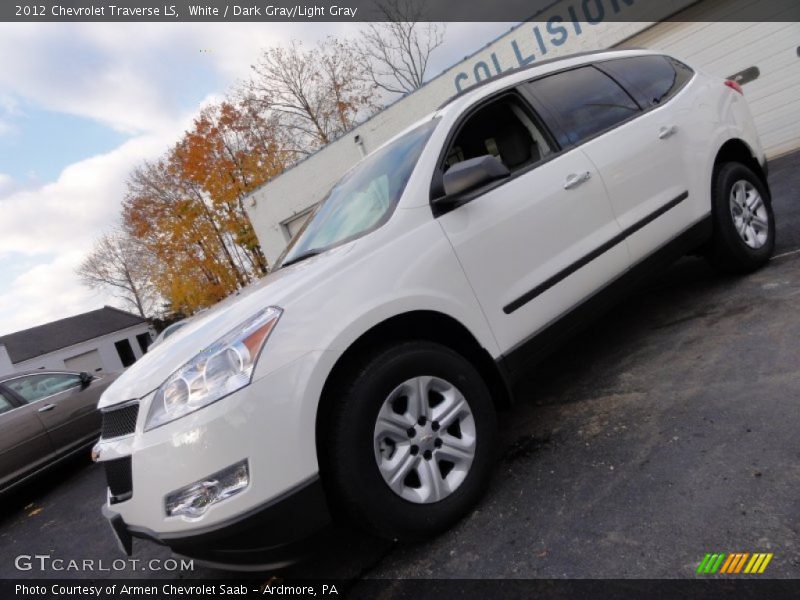 White / Dark Gray/Light Gray 2012 Chevrolet Traverse LS
