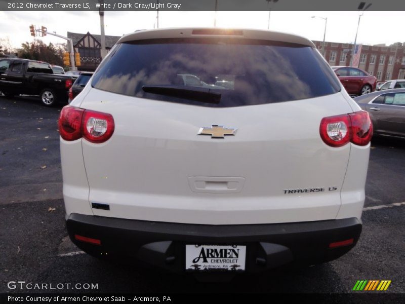 White / Dark Gray/Light Gray 2012 Chevrolet Traverse LS