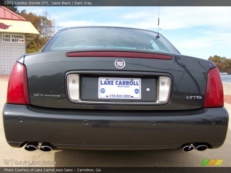 Sable Black / Dark Gray 2002 Cadillac DeVille DTS