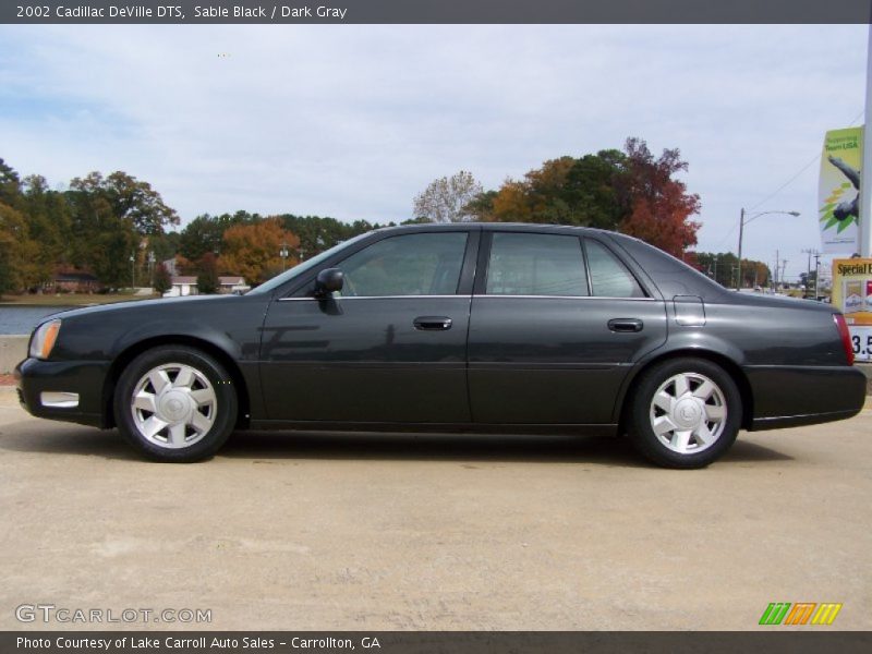 Sable Black / Dark Gray 2002 Cadillac DeVille DTS