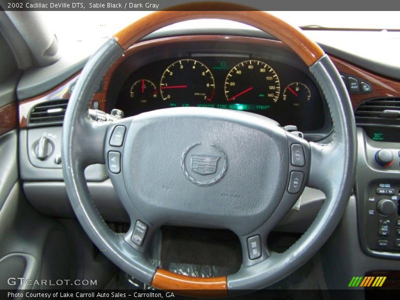 Sable Black / Dark Gray 2002 Cadillac DeVille DTS