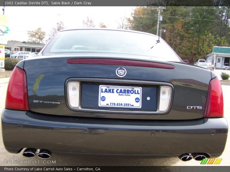 Sable Black / Dark Gray 2002 Cadillac DeVille DTS