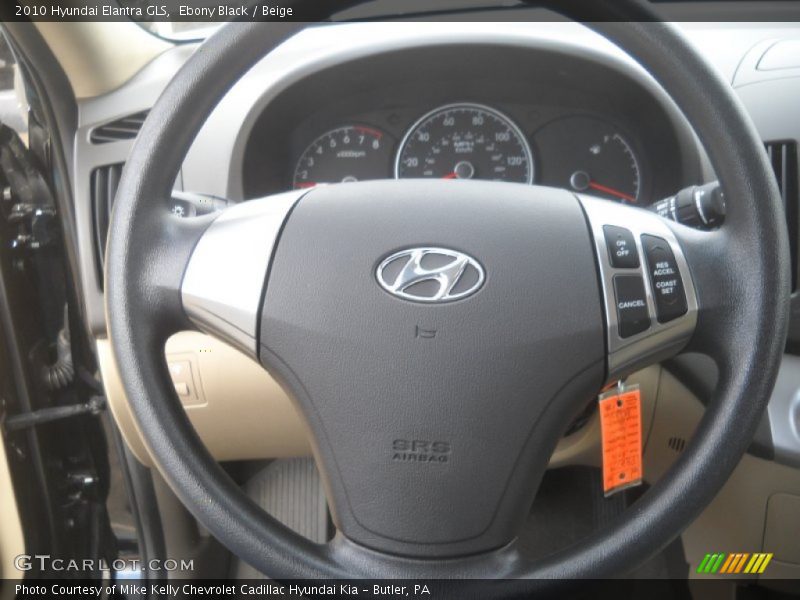 Ebony Black / Beige 2010 Hyundai Elantra GLS