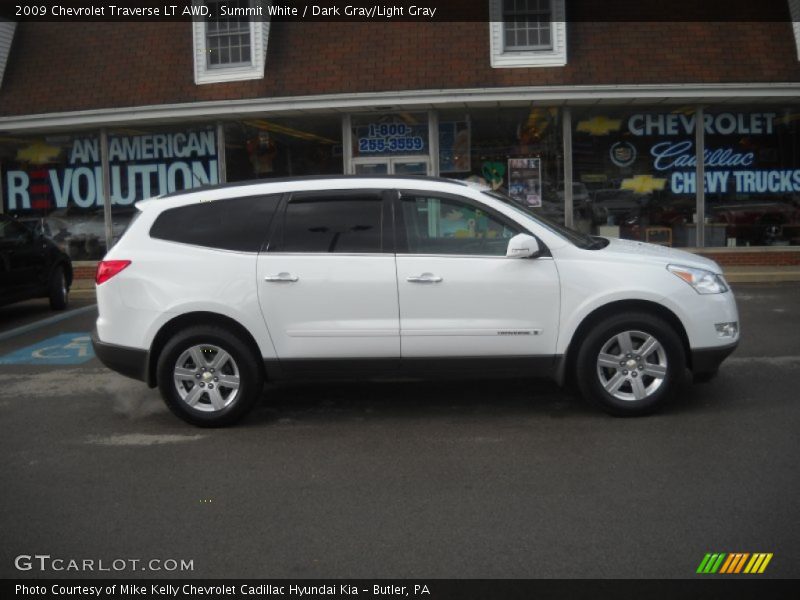 Summit White / Dark Gray/Light Gray 2009 Chevrolet Traverse LT AWD