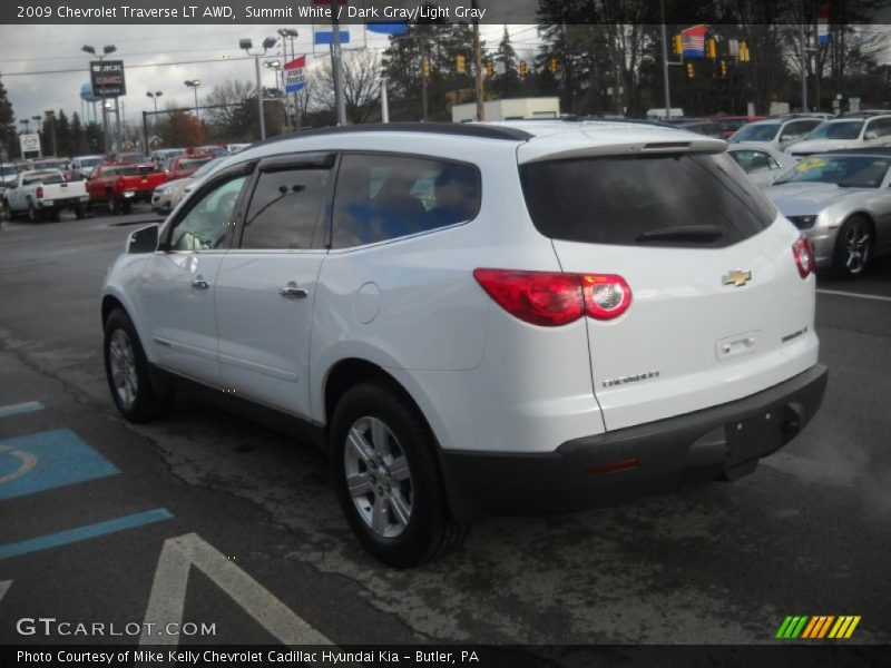 Summit White / Dark Gray/Light Gray 2009 Chevrolet Traverse LT AWD