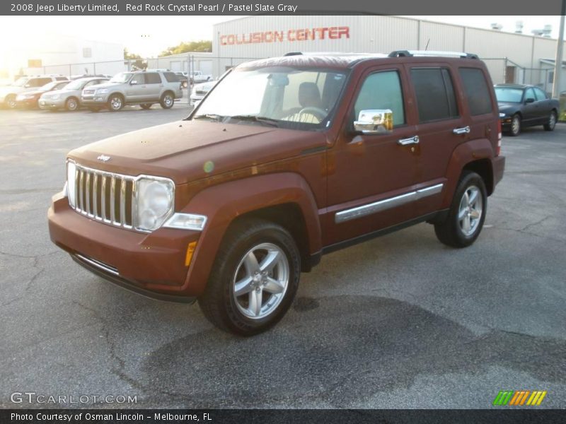 Red Rock Crystal Pearl / Pastel Slate Gray 2008 Jeep Liberty Limited