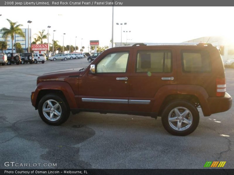 Red Rock Crystal Pearl / Pastel Slate Gray 2008 Jeep Liberty Limited