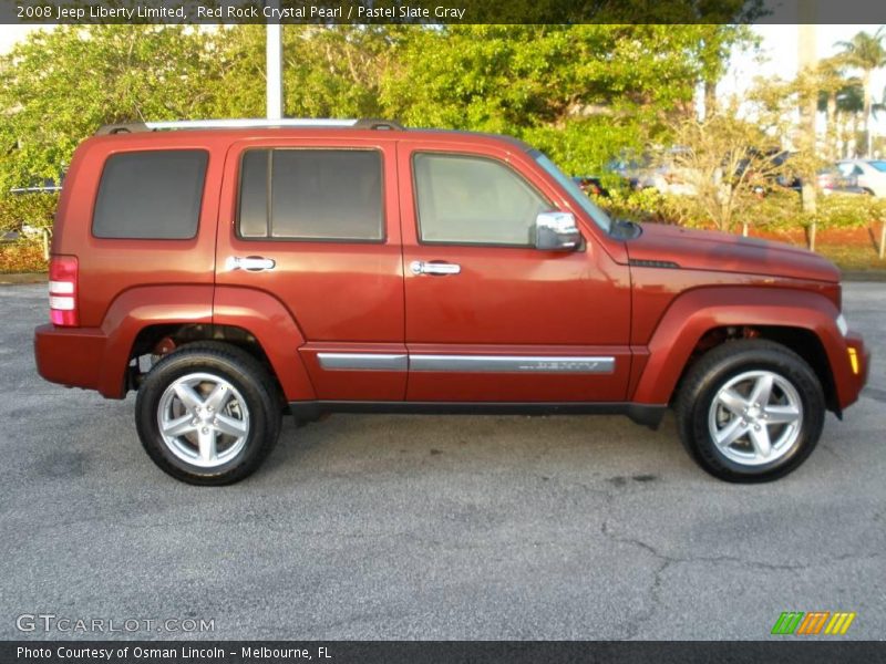 Red Rock Crystal Pearl / Pastel Slate Gray 2008 Jeep Liberty Limited