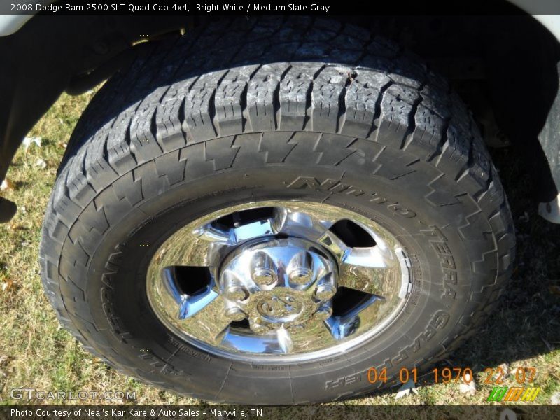 Bright White / Medium Slate Gray 2008 Dodge Ram 2500 SLT Quad Cab 4x4