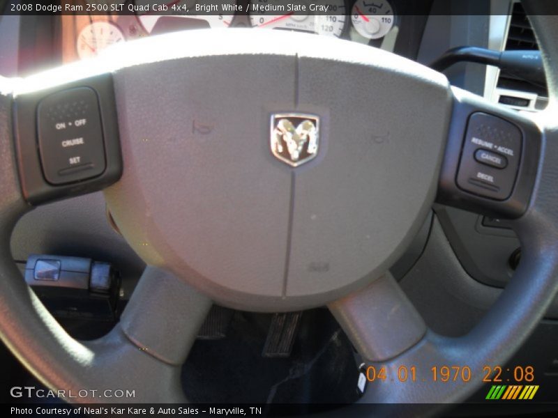 Bright White / Medium Slate Gray 2008 Dodge Ram 2500 SLT Quad Cab 4x4