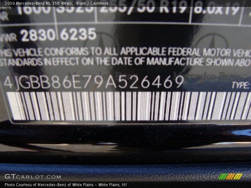 Black / Cashmere 2009 Mercedes-Benz ML 350 4Matic